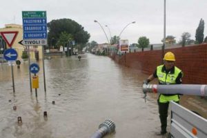 L'intervento della Protezione civile a Pontelucano