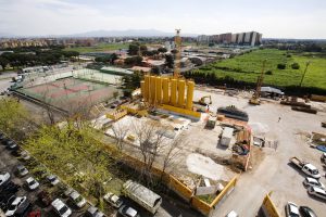 I lavori di costruzione della fermata Teano della metro